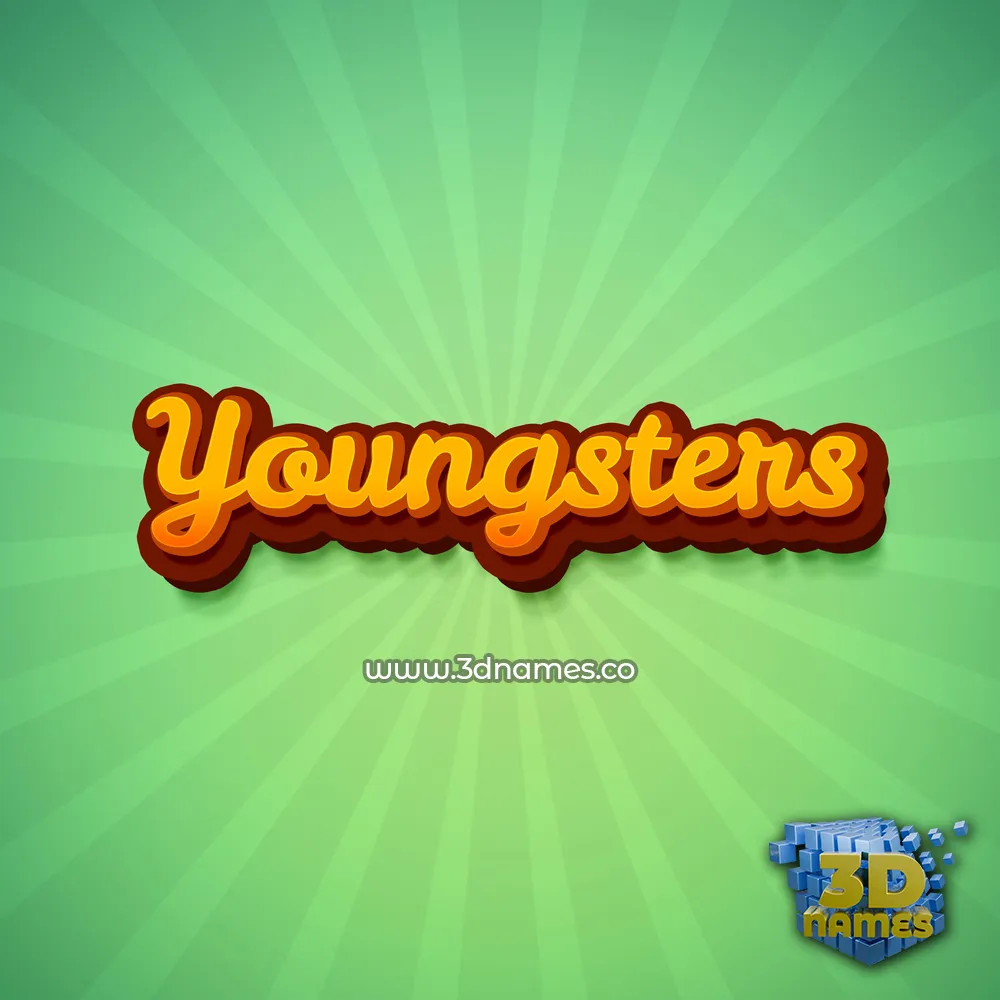youngsters in Green Rays style - 3D name wallpaper