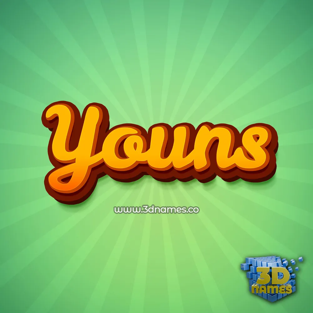 youns in Green Rays style - 3D name wallpaper