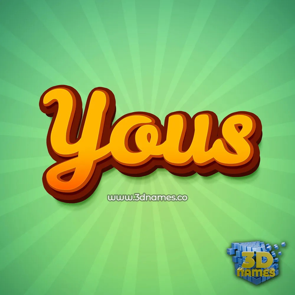 yous in Green Rays style - 3D name wallpaper