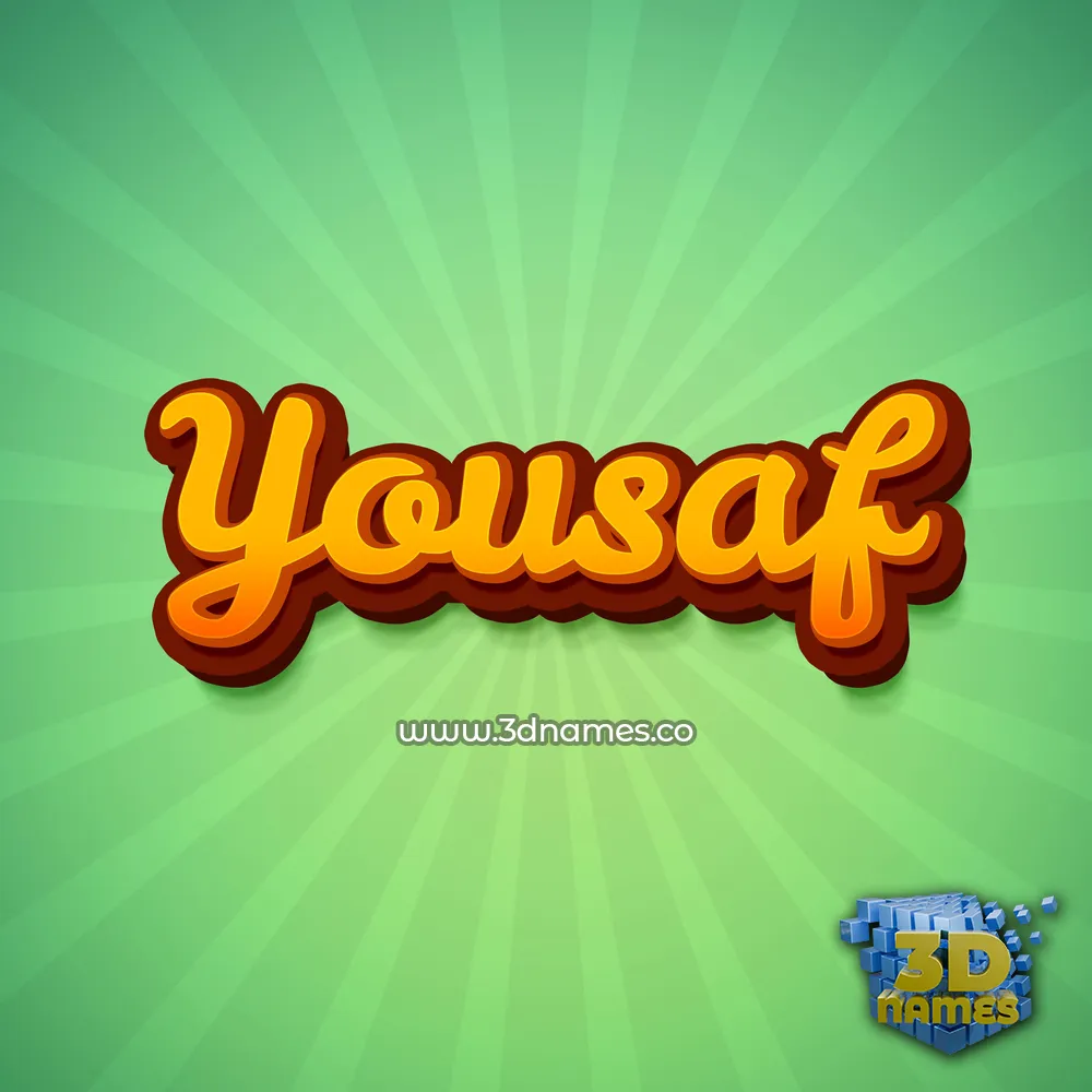 yousaf in Green Rays style - 3D name wallpaper