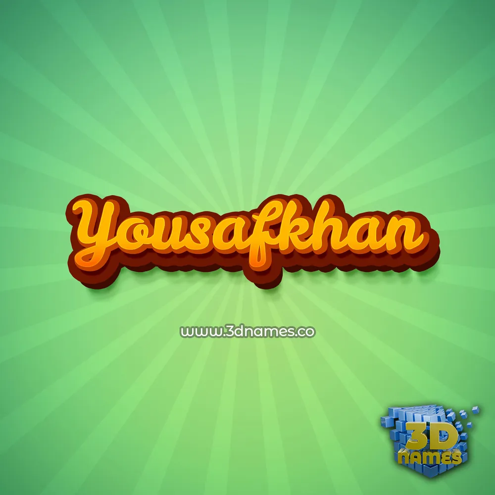 yousafkhan in Green Rays style - 3D name wallpaper