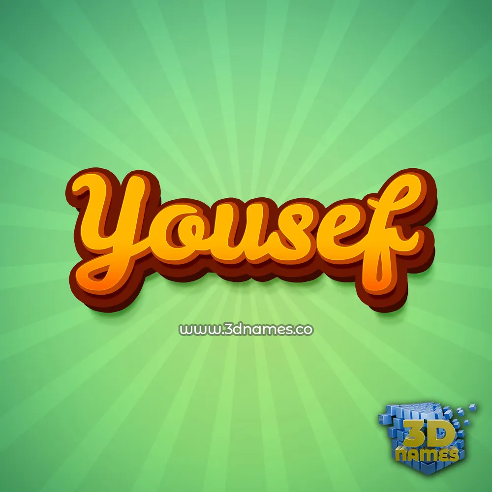 yousef in Green Rays style - 3D name wallpaper