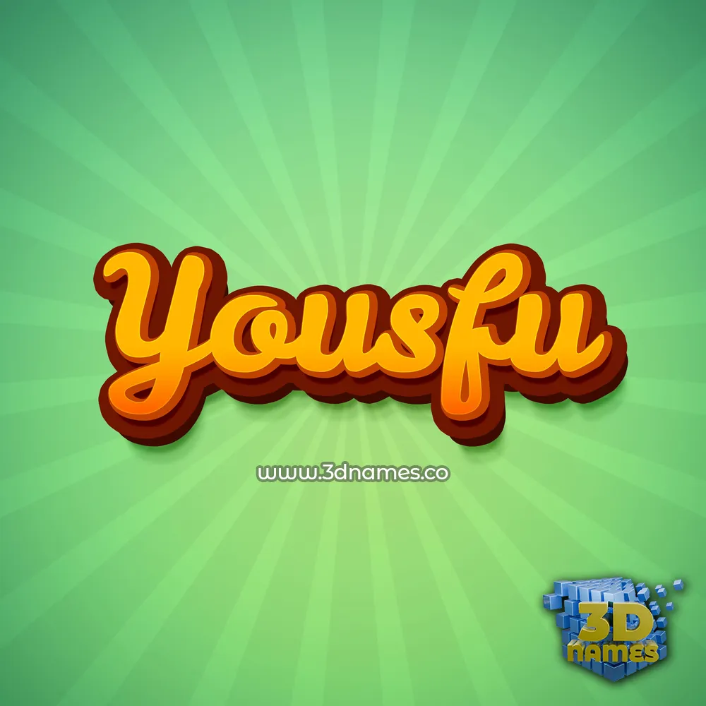 yousfu in Green Rays style - 3D name wallpaper