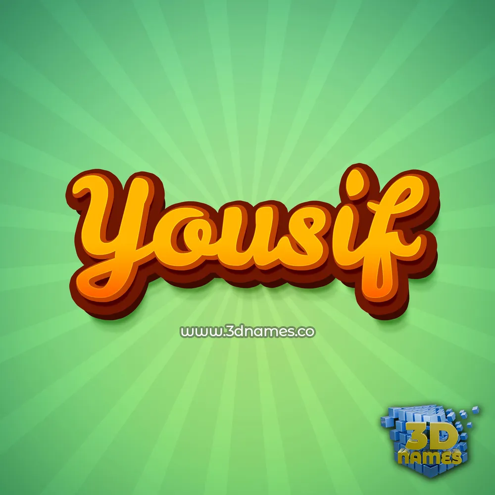 yousif in Green Rays style - 3D name wallpaper