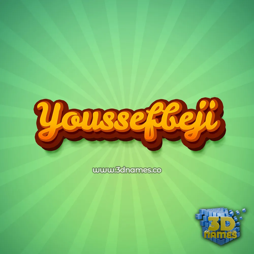 youssefbeji in Green Rays style - 3D name wallpaper