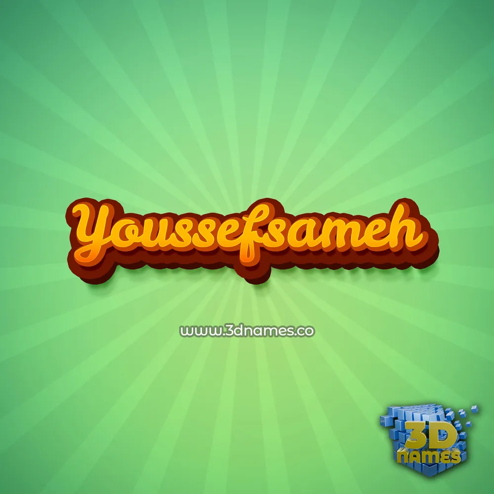 youssefsameh in Green Rays style - 3D name wallpaper