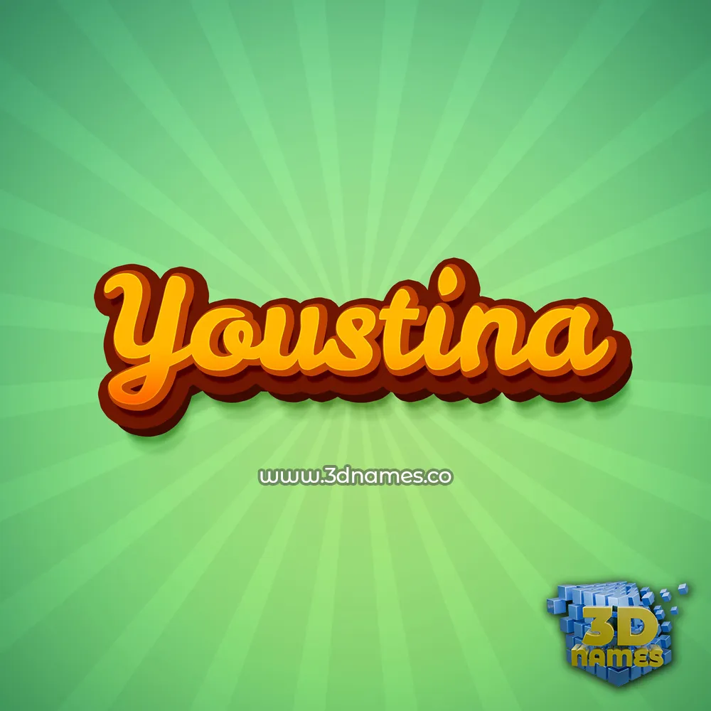 youstina in Green Rays style - 3D name wallpaper