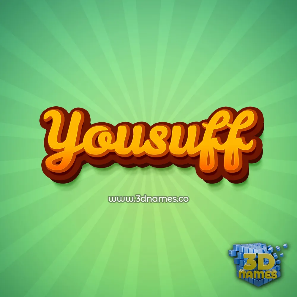 yousuff in Green Rays style - 3D name wallpaper