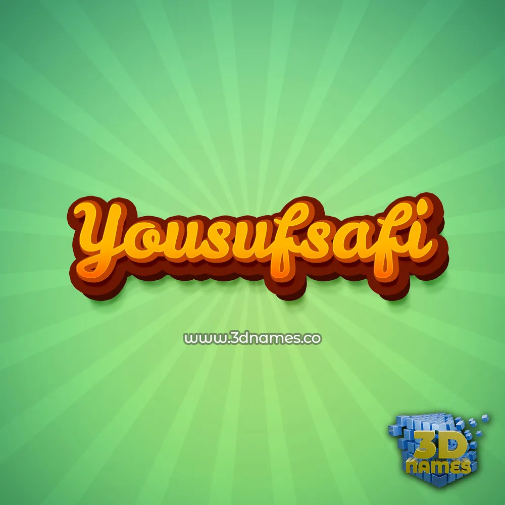 yousufsafi in Green Rays style - 3D name wallpaper