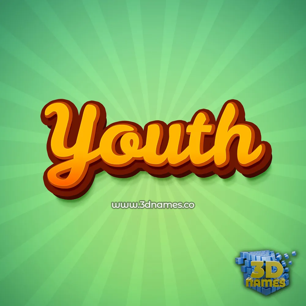 youth in Green Rays style - 3D name wallpaper