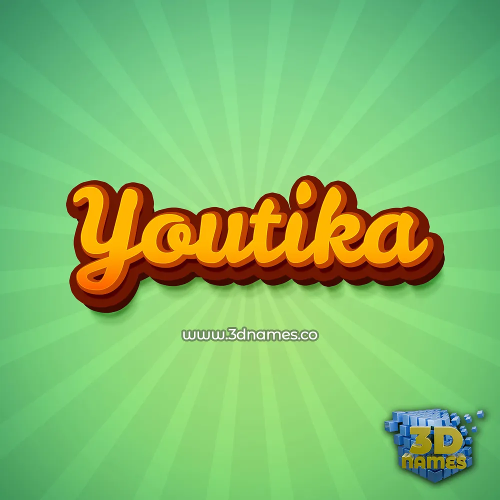 youtika in Green Rays style - 3D name wallpaper