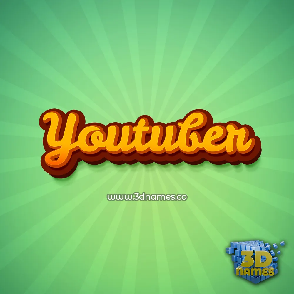 youtuber in Green Rays style - 3D name wallpaper