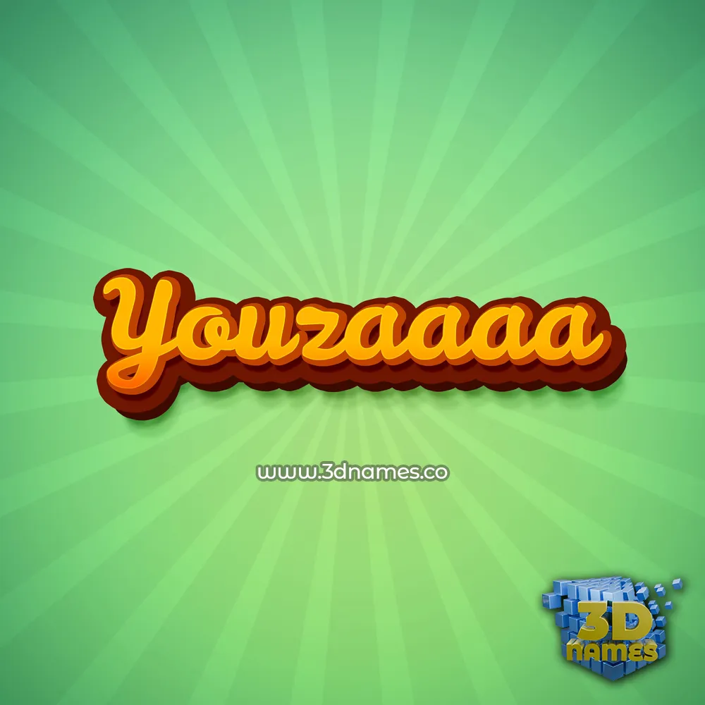 youzaaaa in Green Rays style - 3D name wallpaper