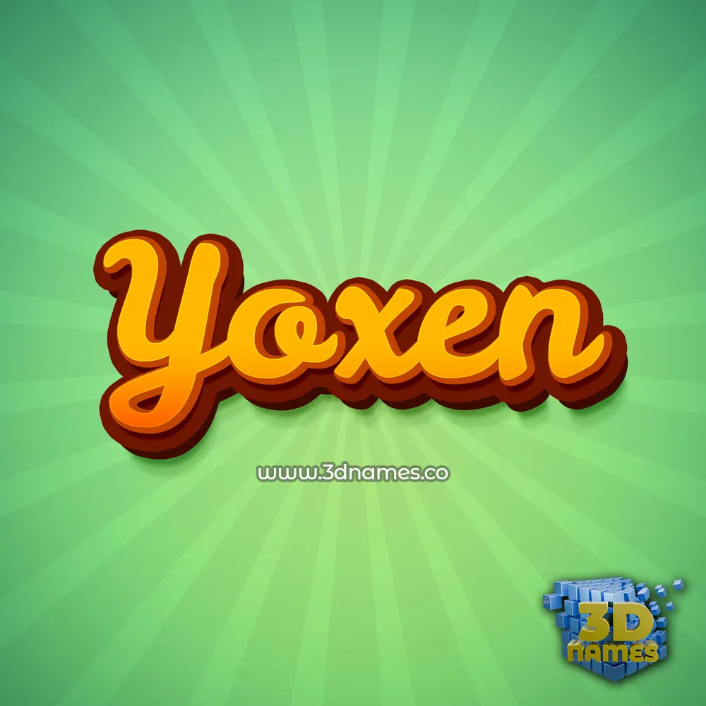 yoxen in Green Rays style - 3D name wallpaper