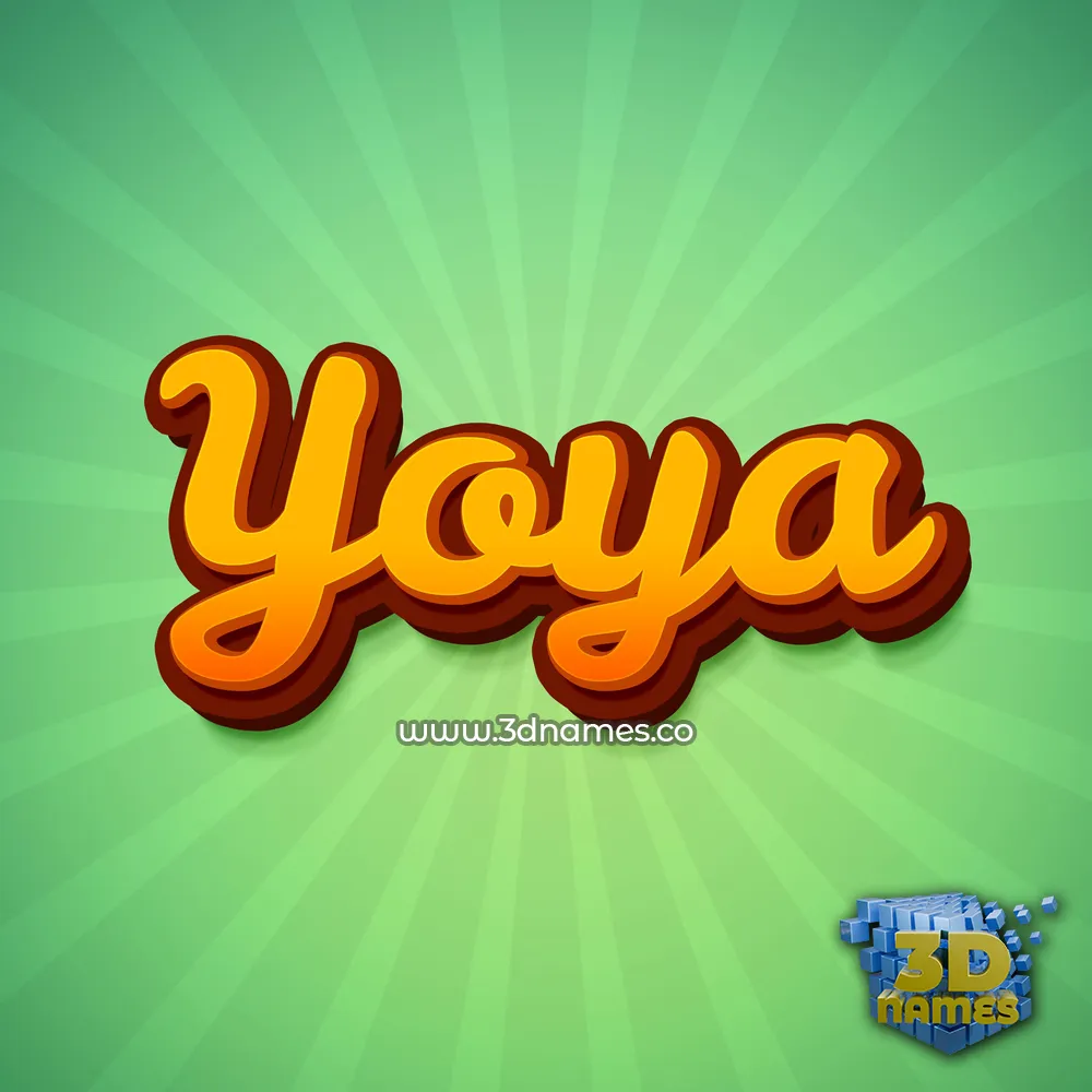 yoya in Green Rays style - 3D name wallpaper