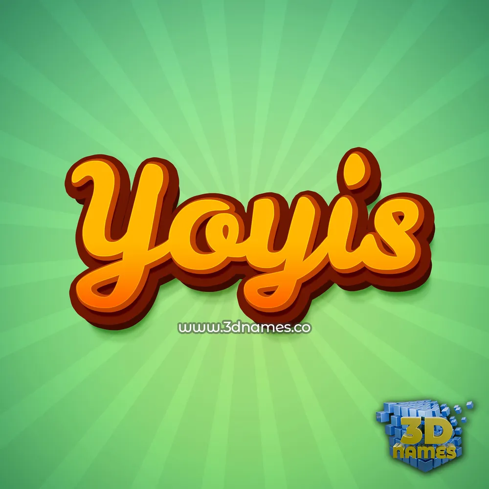 yoyis in Green Rays style - 3D name wallpaper
