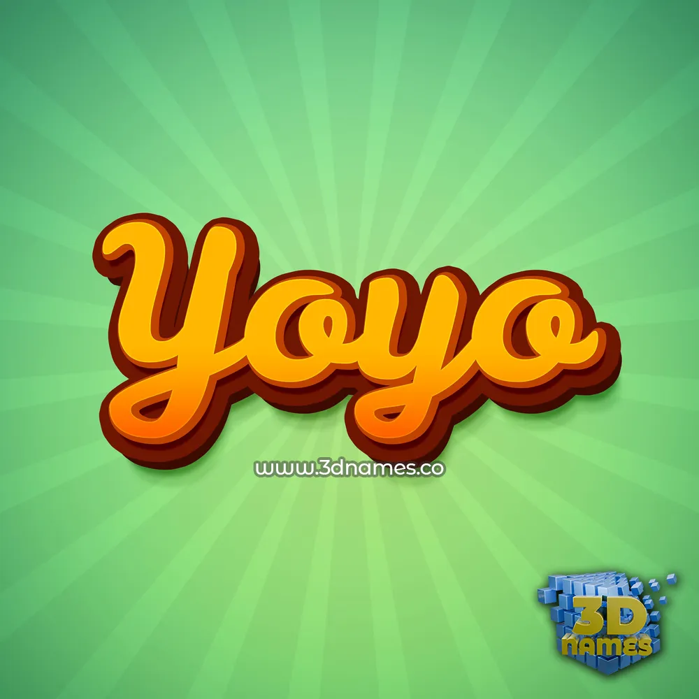 yoyo in Green Rays style - 3D name wallpaper