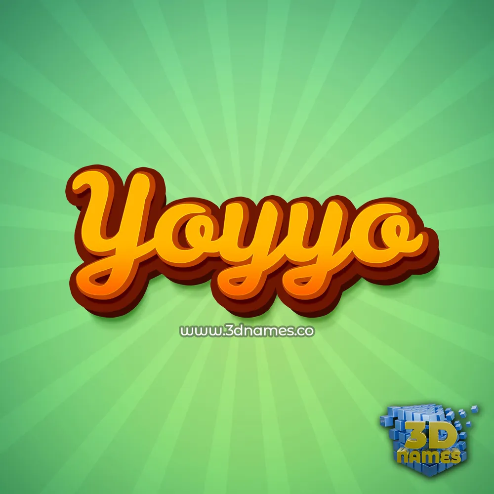 yoyyo in Green Rays style - 3D name wallpaper
