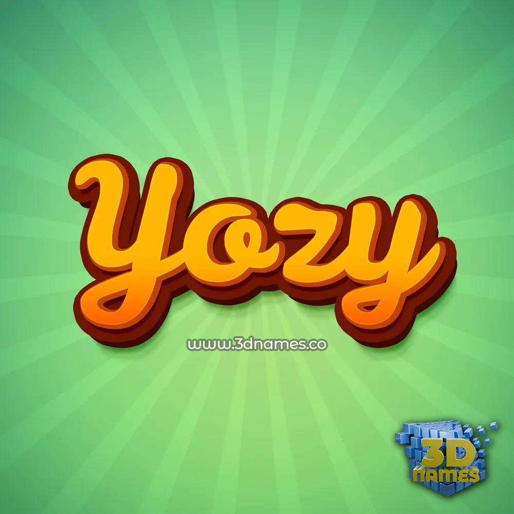 yozy in Green Rays style - 3D name wallpaper