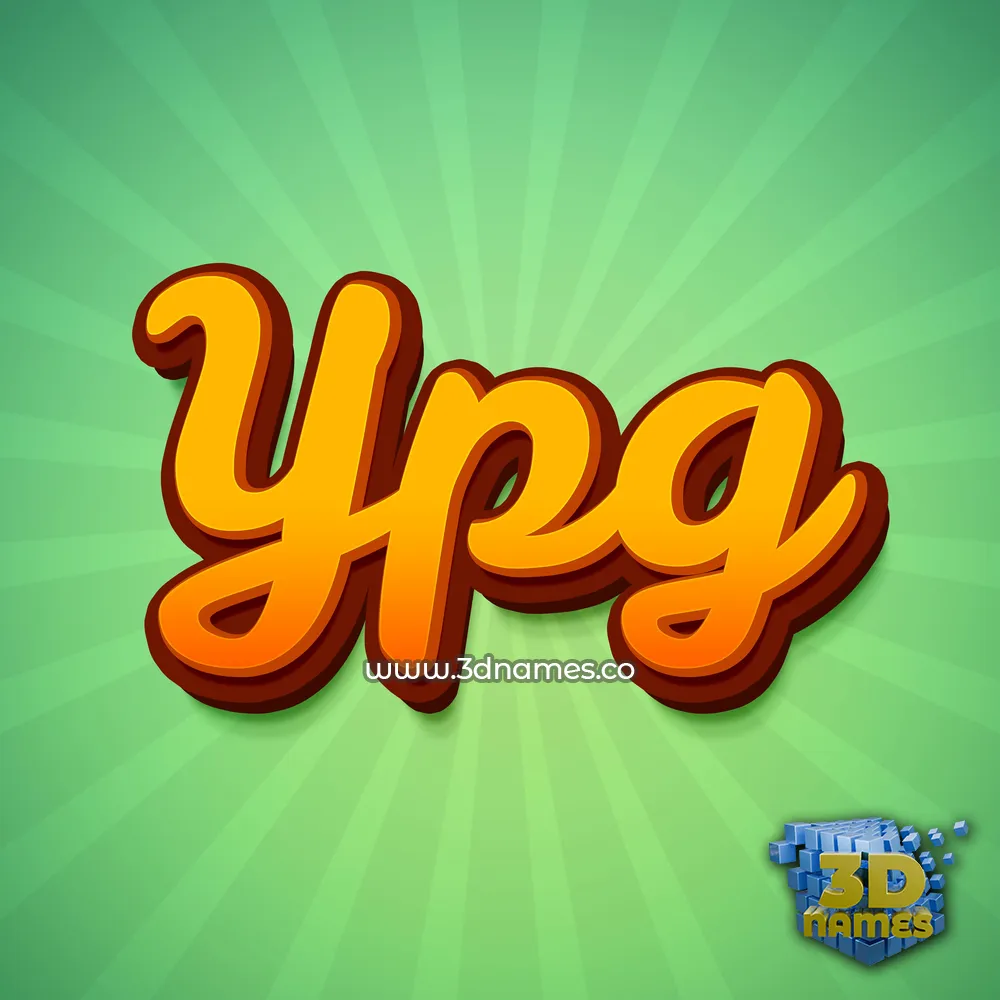 ypg in Green Rays style - 3D name wallpaper