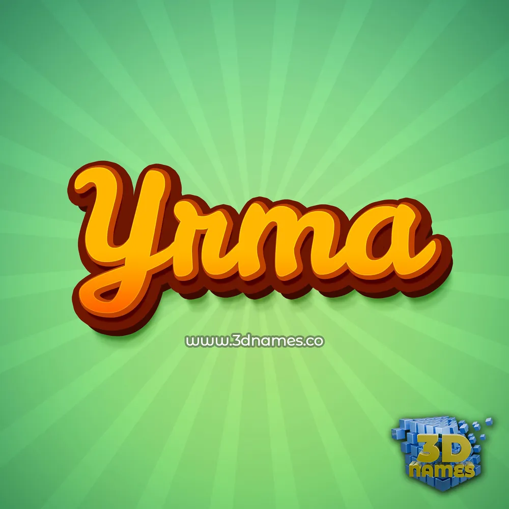 yrma in Green Rays style - 3D name wallpaper