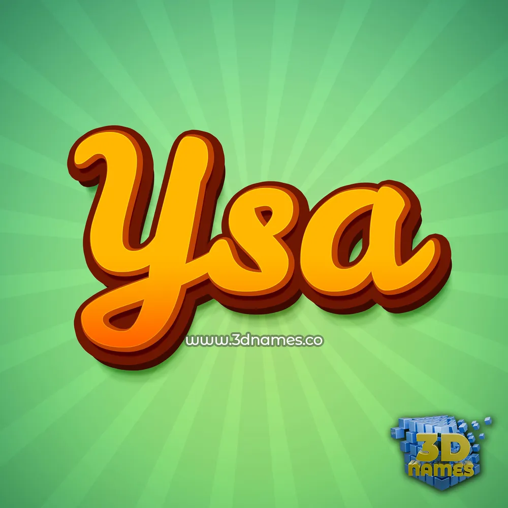 ysa in Green Rays style - 3D name wallpaper
