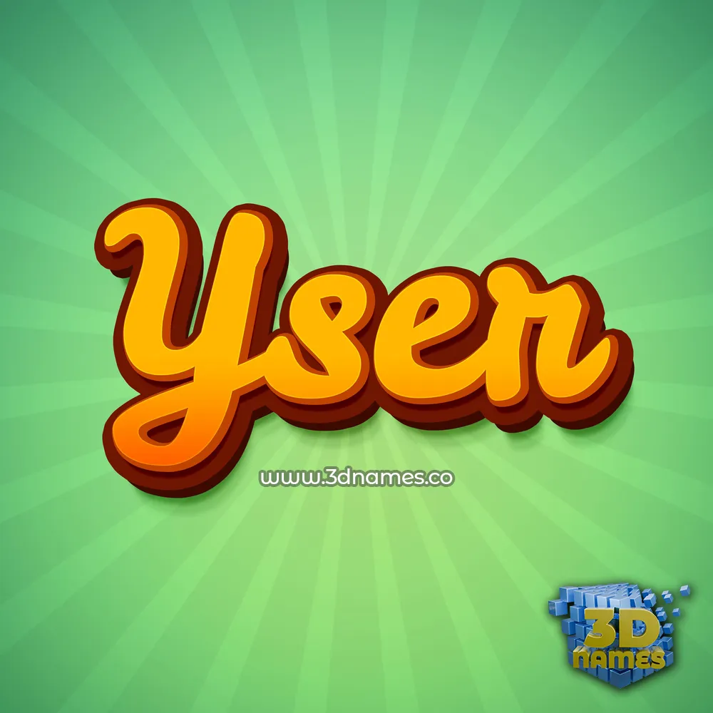 yser in Green Rays style - 3D name wallpaper