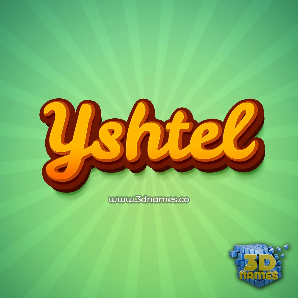 yshtel in Green Rays style - 3D name wallpaper
