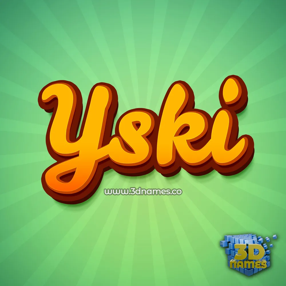 yski in Green Rays style - 3D name wallpaper