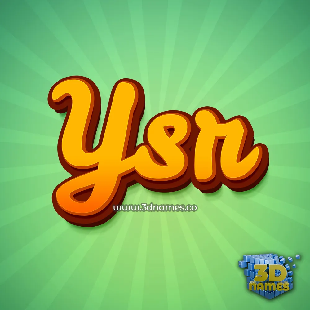 ysr in Green Rays style - 3D name wallpaper