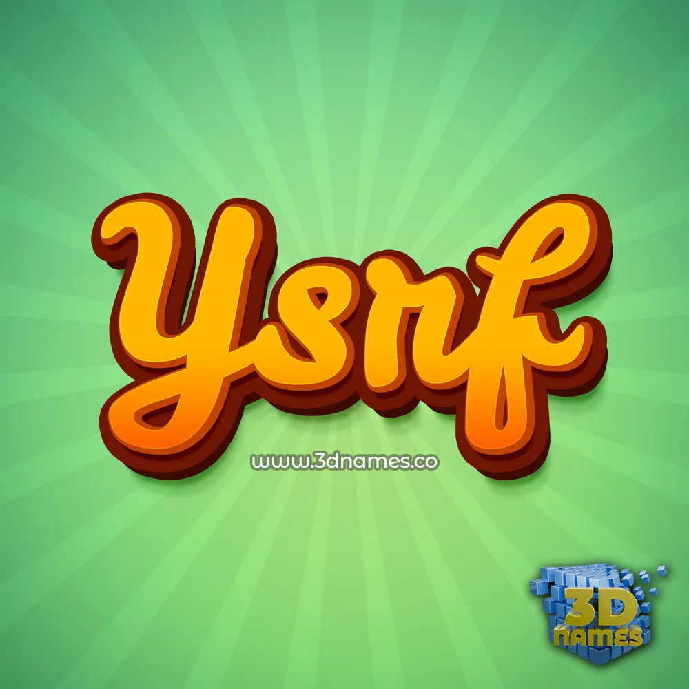 ysrf in Green Rays style - 3D name wallpaper