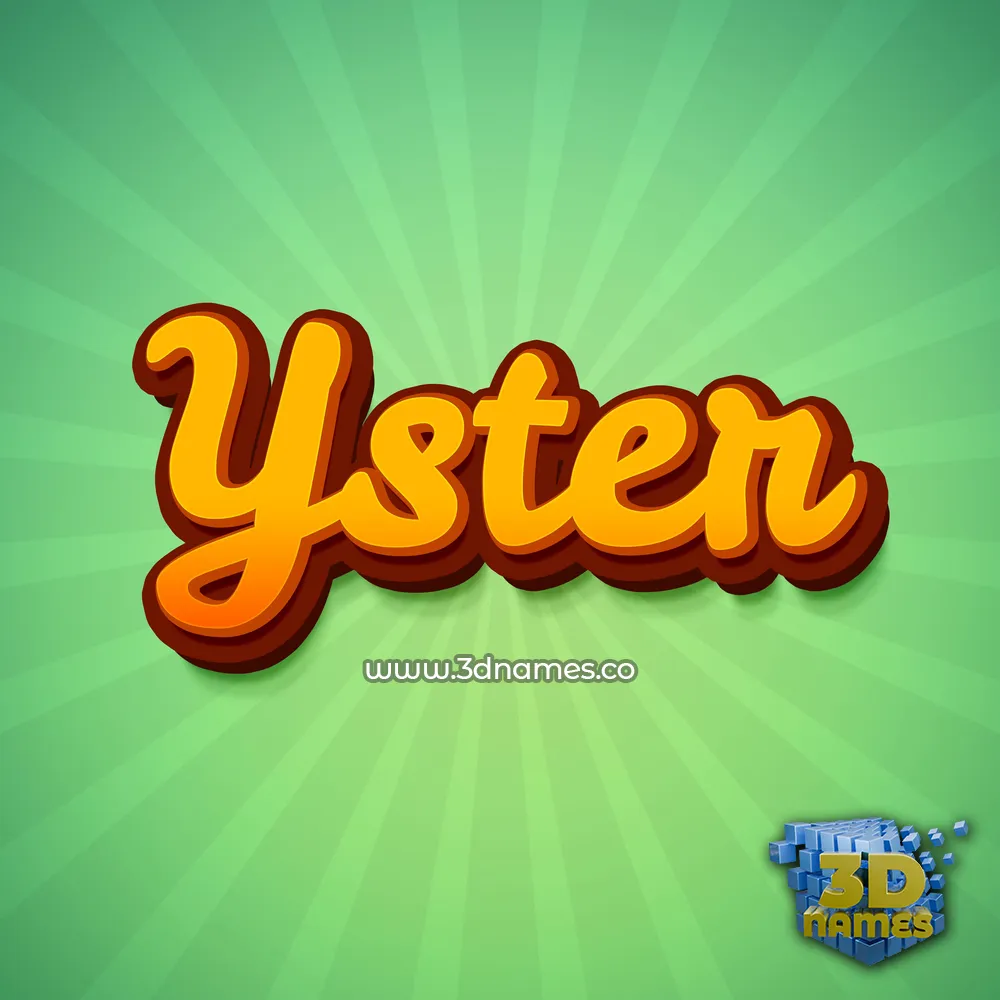 yster in Green Rays style - 3D name wallpaper