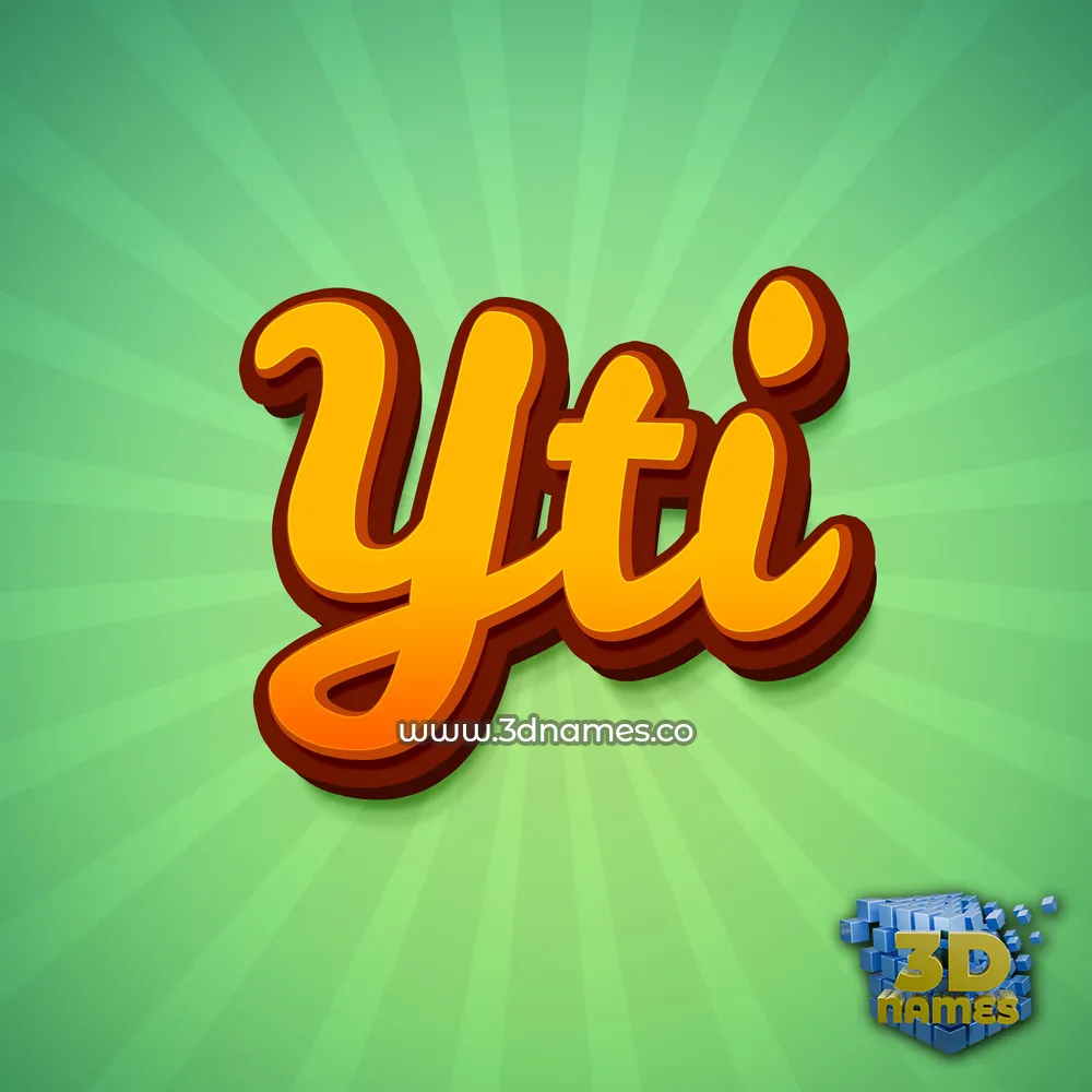 yti in Green Rays style - 3D name wallpaper