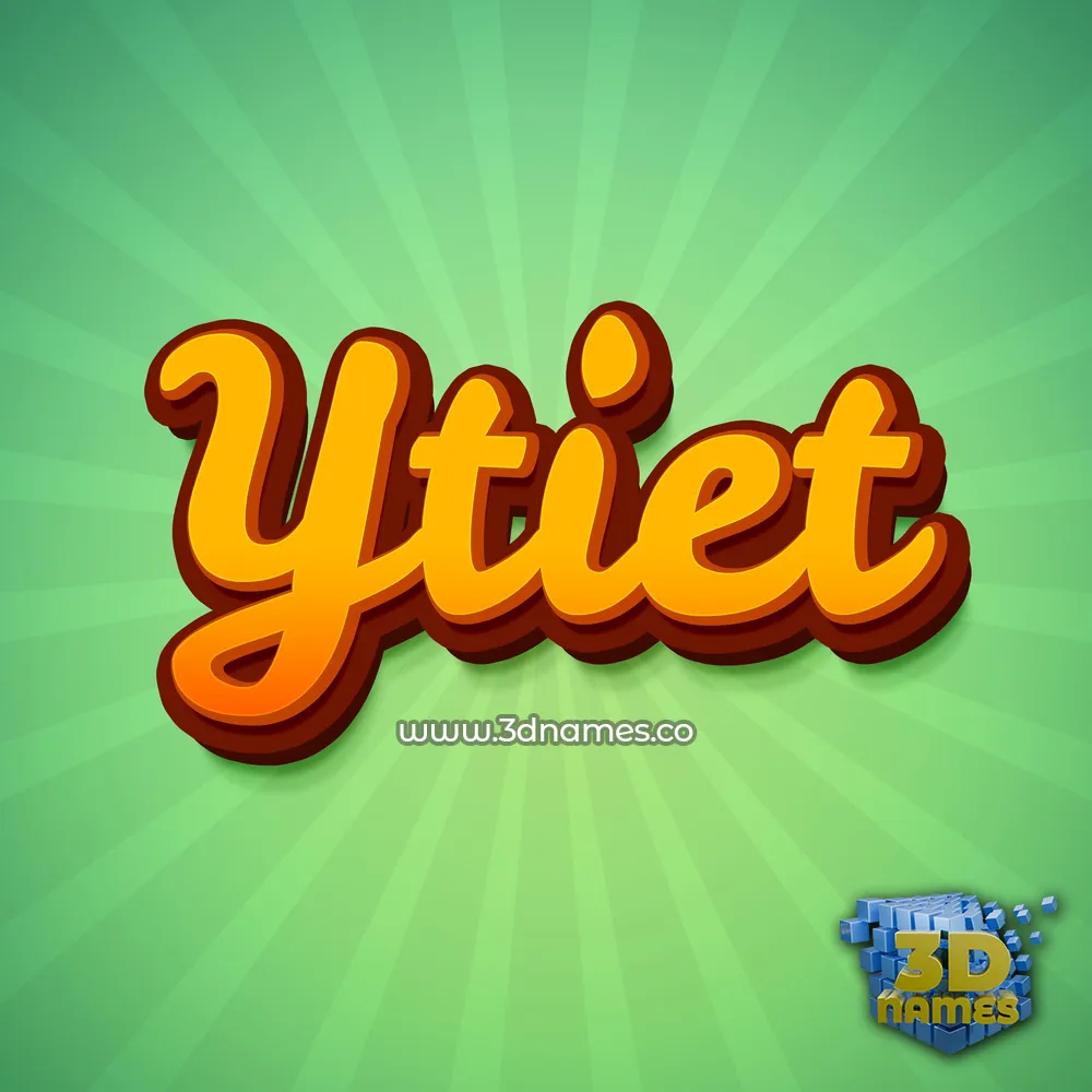 ytiet in Green Rays style - 3D name wallpaper