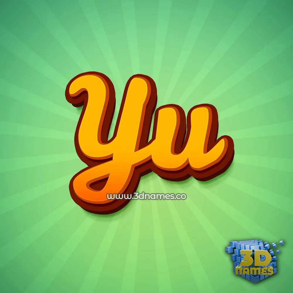 yu in Green Rays style - 3D name wallpaper