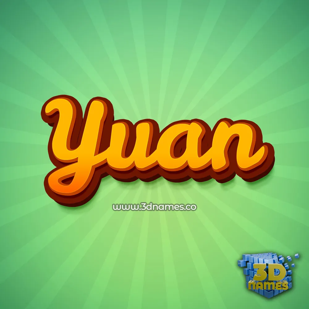 yuan in Green Rays style - 3D name wallpaper
