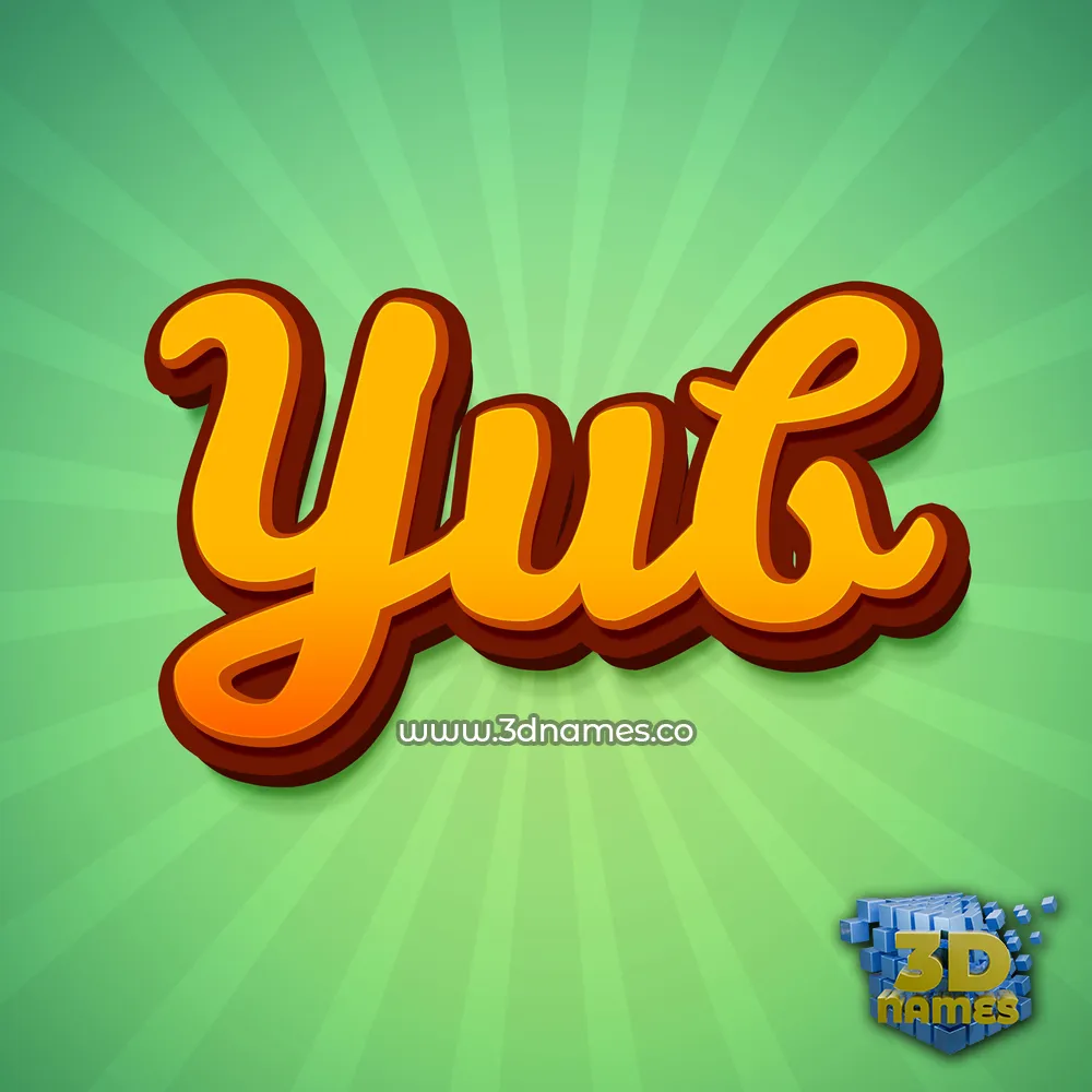 yub in Green Rays style - 3D name wallpaper