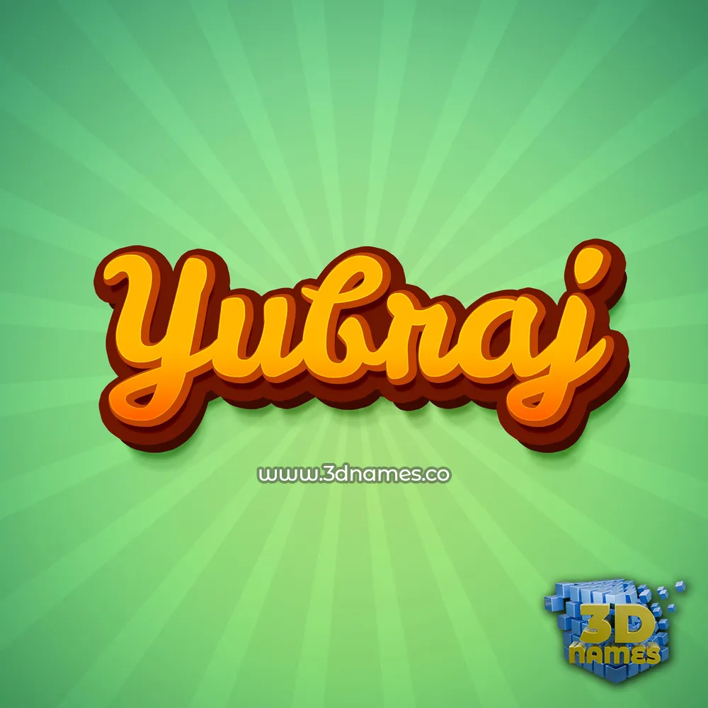 yubraj in Green Rays style - 3D name wallpaper