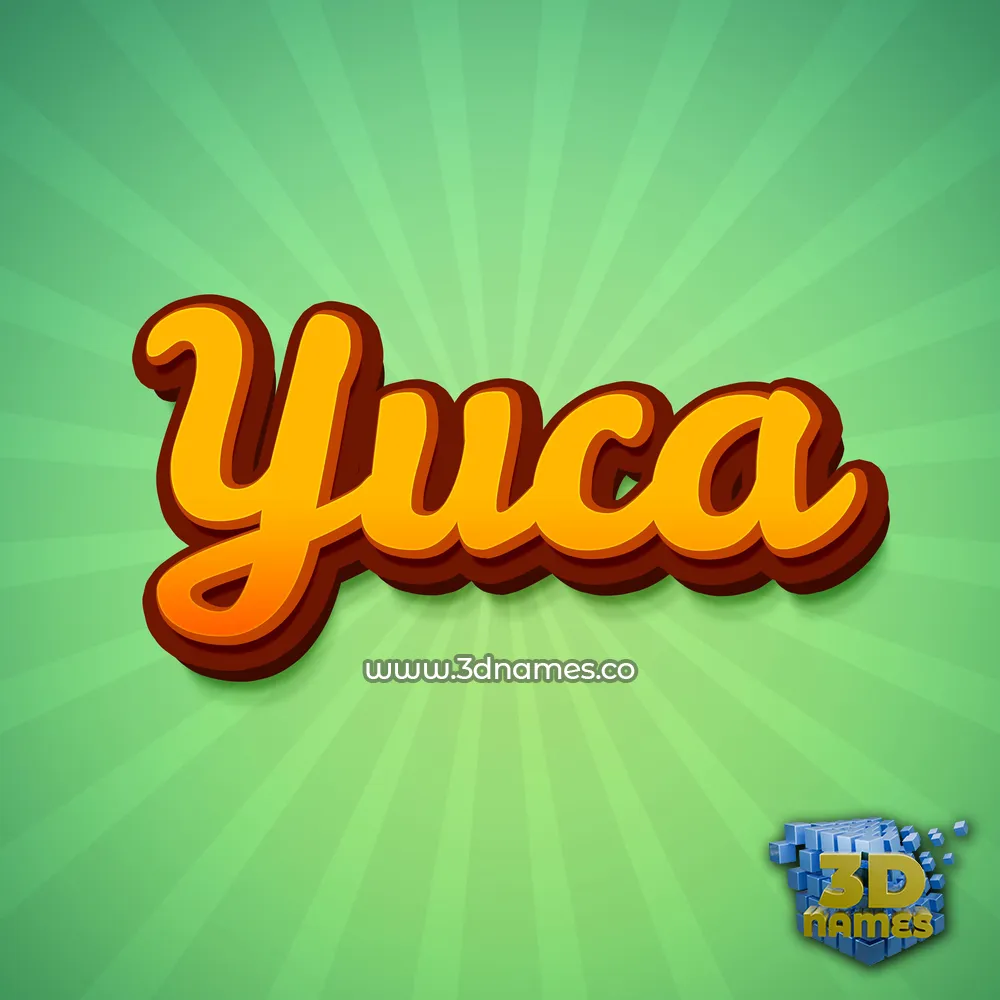 yuca in Green Rays style - 3D name wallpaper