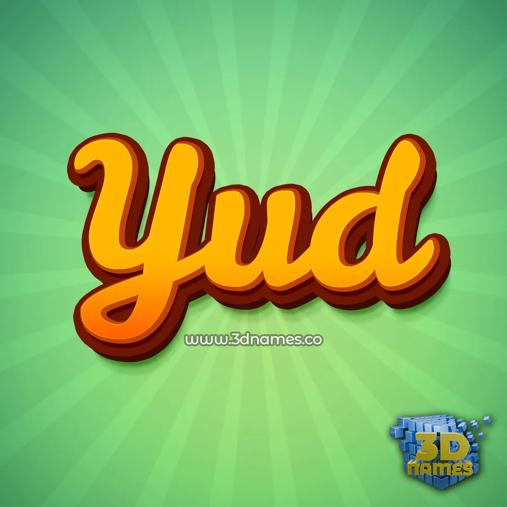 yud in Green Rays style - 3D name wallpaper