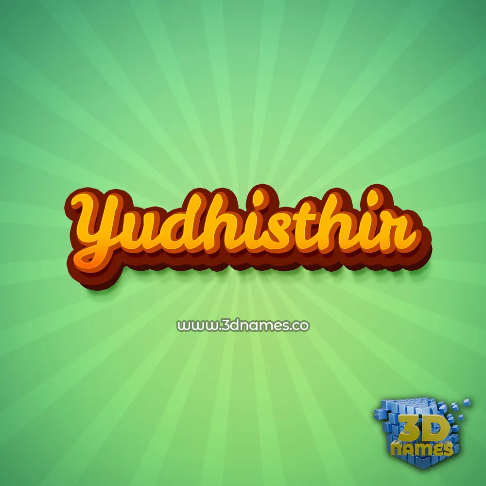 yudhisthir in Green Rays style - 3D name wallpaper
