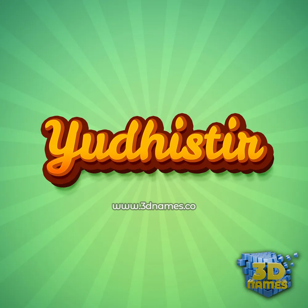 yudhistir in Green Rays style - 3D name wallpaper