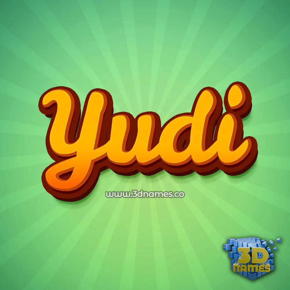 yudi in Green Rays style - 3D name wallpaper