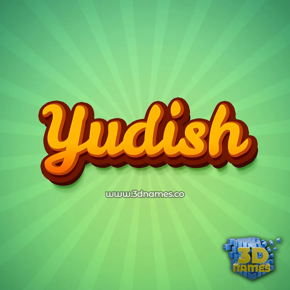 yudish in Green Rays style - 3D name wallpaper