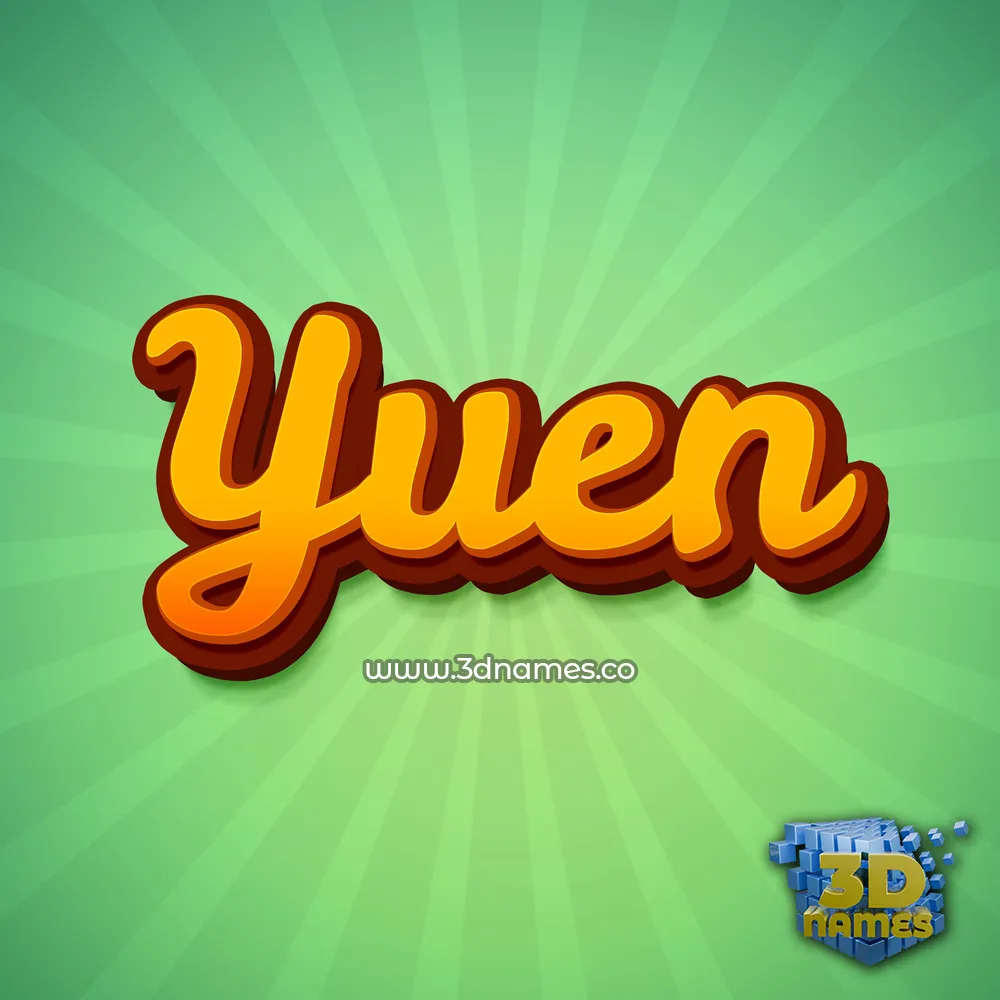yuen in Green Rays style - 3D name wallpaper