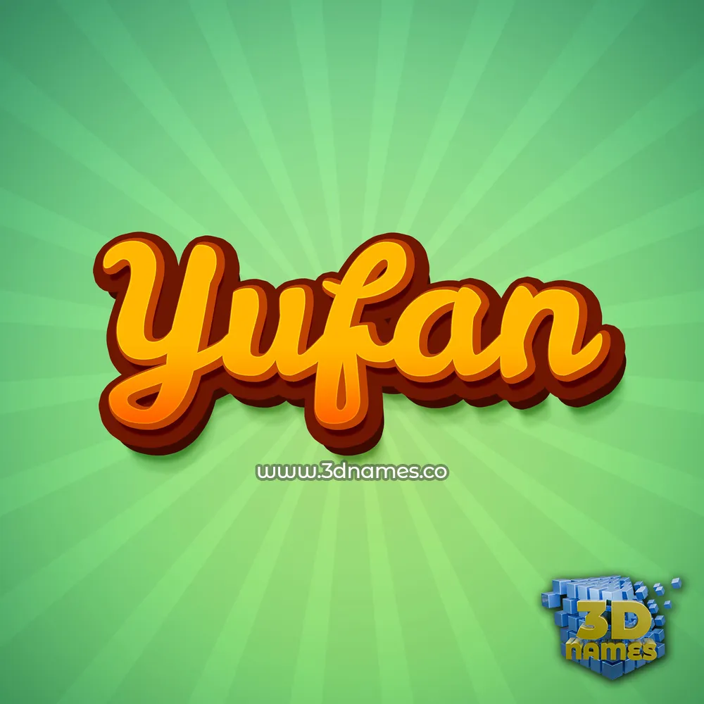 yufan in Green Rays style - 3D name wallpaper