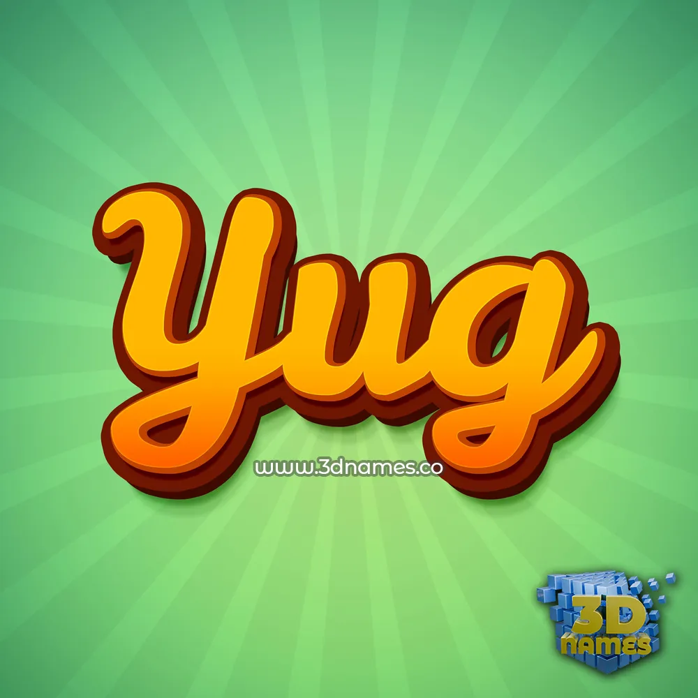 yug in Green Rays style - 3D name wallpaper