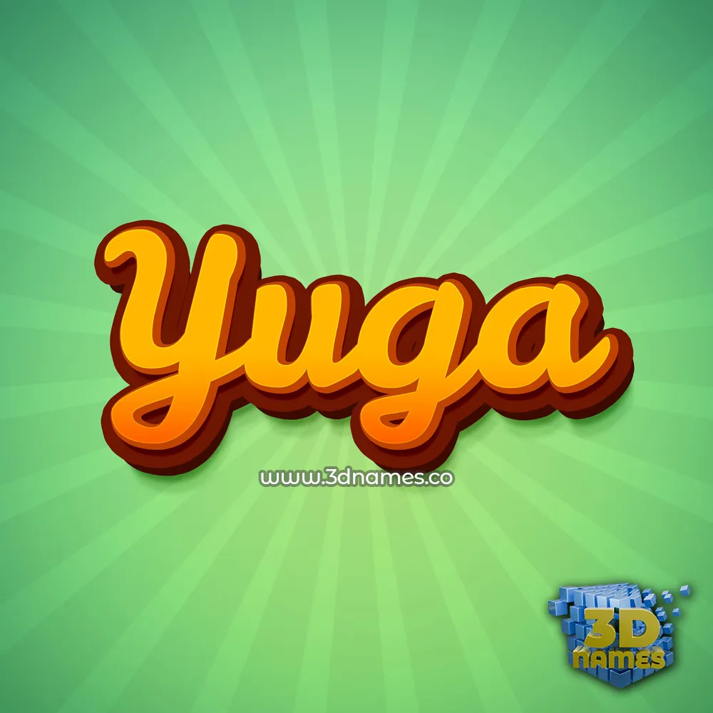 yuga in Green Rays style - 3D name wallpaper
