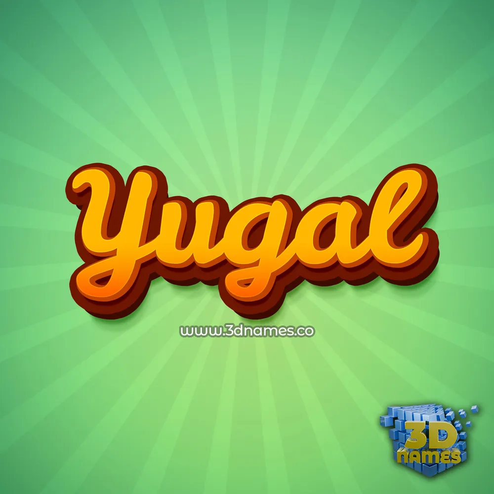 yugal in Green Rays style - 3D name wallpaper