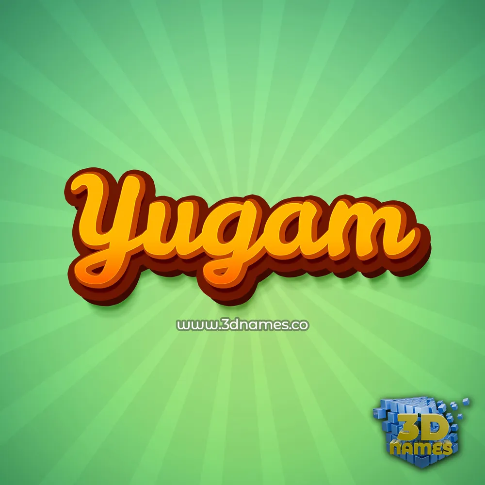 yugam in Green Rays style - 3D name wallpaper